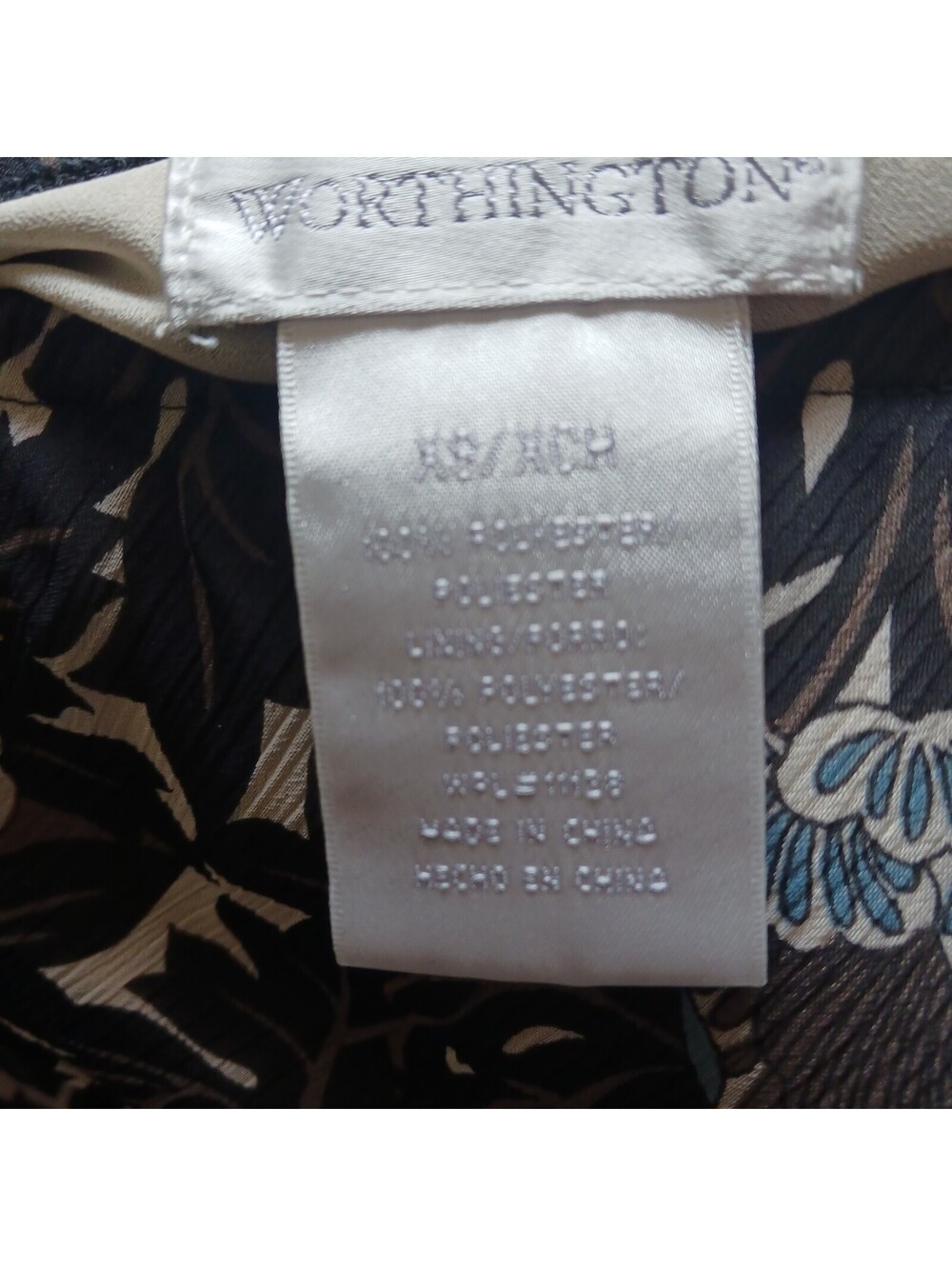 Women's Floral Multicolored Brown Pointed Tail Sheer Lined Skirt Size XS/CH - Picture 3 of 6
